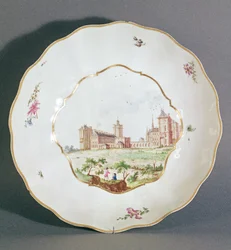 Vincennský talíř, cca 1745 (porcelán)